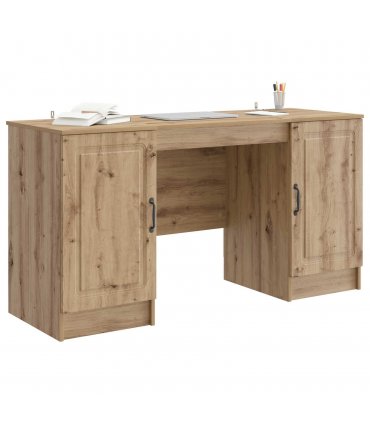 vidaXL Desk with Shelf Artisan Oak 142.5 x 50 x 75 cm Engineered Wood — V0672158653