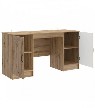 vidaXL Desk with Shelf Artisan Oak 142.5 x 50 x 75 cm Engineered Wood — V0672158653