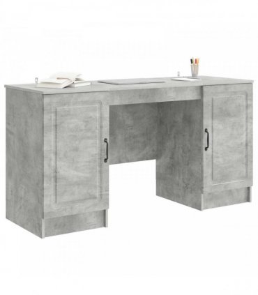 vidaXL Desk with Door Concrete Grey 142.5 x 50 x 75 cm Engineered Wood — V0672158654