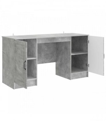 vidaXL Desk with Door Concrete Grey 142.5 x 50 x 75 cm Engineered Wood — V0672158654