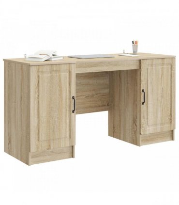 vidaXL Desk with Shelf Sonoma Oak 142.5 x 50 x 75 cm Engineered Wood — V0672158655
