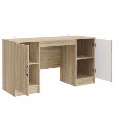 vidaXL Desk with Shelf Sonoma Oak 142.5 x 50 x 75 cm Engineered Wood — V0672158655