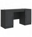 vidaXL Desk with Shelf Black 142.5 x 50 x 75 cm Engineered Wood — V0672158656