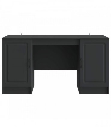vidaXL Desk with Shelf Black 142.5 x 50 x 75 cm Engineered Wood — V0672158656