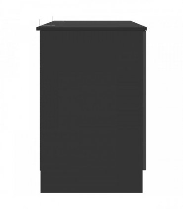 vidaXL Desk with Shelf Black 142.5 x 50 x 75 cm Engineered Wood — V0672158656