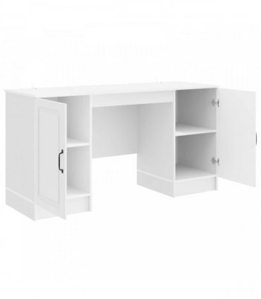 vidaXL Desk High Gloss White 142.5 x 50 x 75 cm Engineered Wood — V0672158657