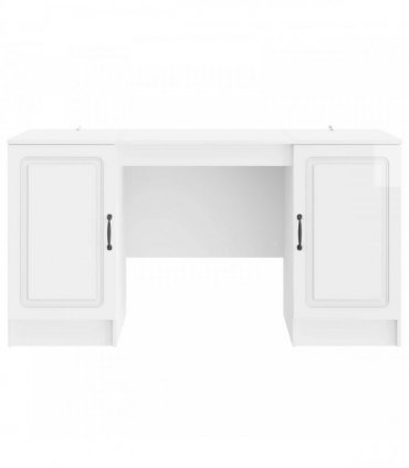 vidaXL Desk High Gloss White 142.5 x 50 x 75 cm Engineered Wood — V0672158657