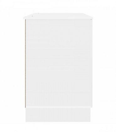 vidaXL Desk High Gloss White 142.5 x 50 x 75 cm Engineered Wood — V0672158657