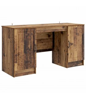 vidaXL Desk with Shelf Old Wood 142.5 x 50 x 75 cm Engineered Wood — V0672158658