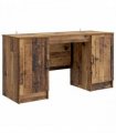 vidaXL Desk with Shelf Old Wood 142.5 x 50 x 75 cm Engineered Wood — V0672158658