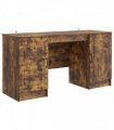 vidaXL Desk with Shelf Smoked Oak 142.5 x 50 x 75 cm Engineered Wood