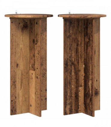 vidaXL Plant Stand 2 pcs Old Wood 40 x 40 x 80 cm Engineered Wood