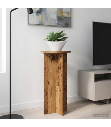 vidaXL Plant Stand 2 pcs Old Wood 40 x 40 x 80 cm Engineered Wood