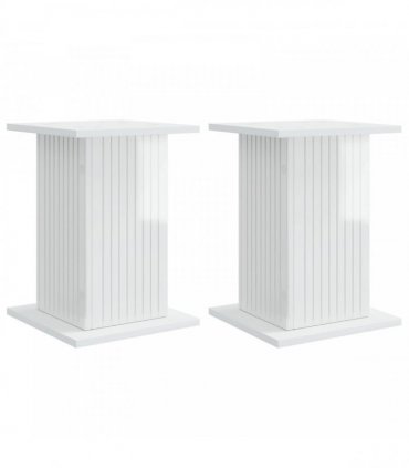 vidaXL Plant Stand 2 pcs High Gloss White 30.5 x 30 x 43 cm