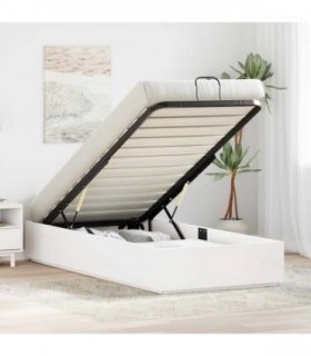 vidaXL Ottoman Bed Frame White 90 x 190 cm Solid Pine Wood
