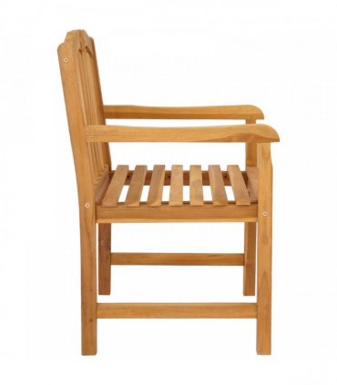 vidaXL Handcarved Rose Chair 2 pcs Natural Solid Teak Wood — Model: with shell pattern