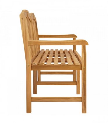 vidaXL Handcarved Rose Bench 155 x 60 x 94 cm Solid Teak Wood Natural — Model: with shell pattern