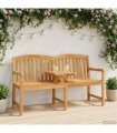 vidaXL Handcarved Rose Bench 150.5 x 60 x 95 cm Solid Teak Wood — Model: with rose pattern