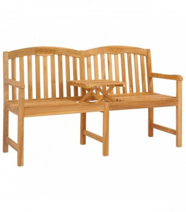 vidaXL Handcarved Rose Bench 150.5 x 60 x 95 cm Solid Teak Wood — Model: with rose pattern