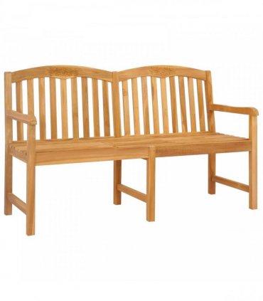 vidaXL Handcarved Rose Bench 150.5 x 60 x 95 cm Solid Teak Wood — Model: with rose pattern