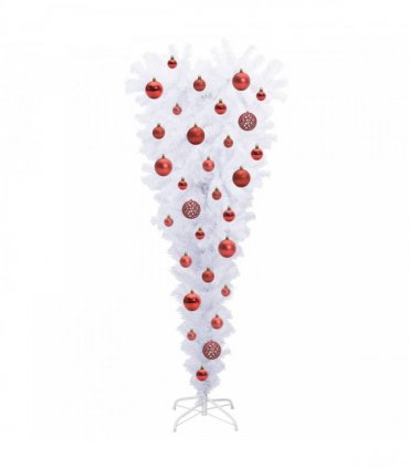 vidaXL Artificial Christmas Tree with Stand White 120 cm PVC and Steel — Colour: Red — V0672158842
