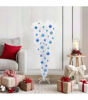 vidaXL Artificial Christmas Tree with Stand White 120 cm PVC and Steel — Colour: Blue — V0672158844