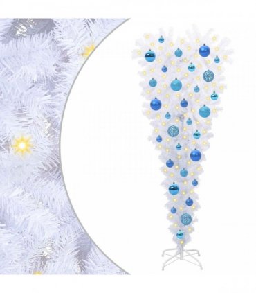 vidaXL Artificial Christmas Tree with Stand White 120 cm PVC and Steel — Colour: Blue — V0672158844