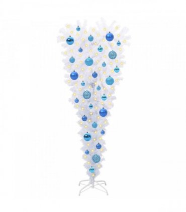 vidaXL Artificial Christmas Tree with Stand White 120 cm PVC and Steel — Colour: Blue — V0672158844