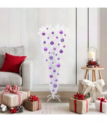 vidaXL Artificial Christmas Tree with Stand White 120 cm PVC and Steel — Colour: Lilac — V0672158846