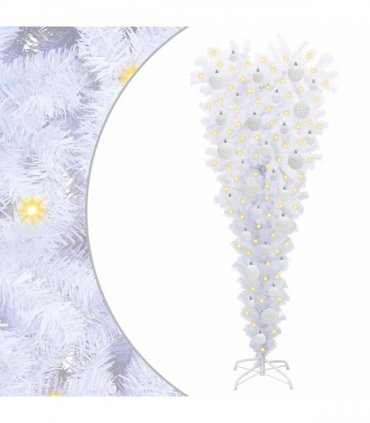 vidaXL Artificial Christmas Tree with Stand White 120 cm PVC and Steel — V0672158847