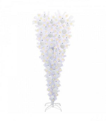 vidaXL Artificial Christmas Tree with Stand White 120 cm PVC and Steel — V0672158847