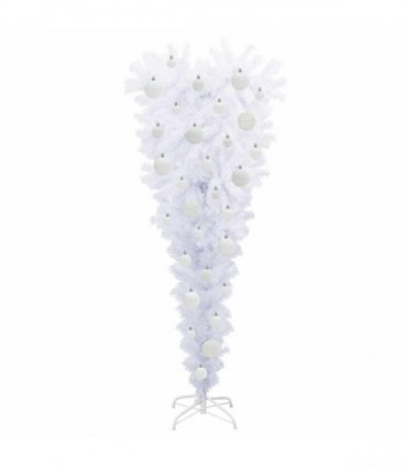 vidaXL Artificial Christmas Tree with Stand White 120 cm PVC and Steel — V0672158847