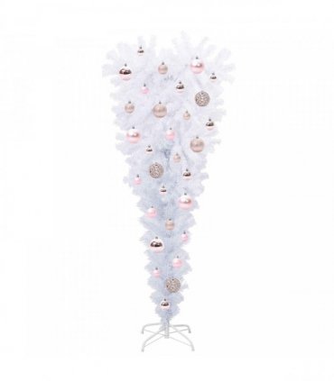 vidaXL Artificial Christmas Tree with Stand White 120 cm PVC and Steel — Colour: Pink — V0672158848