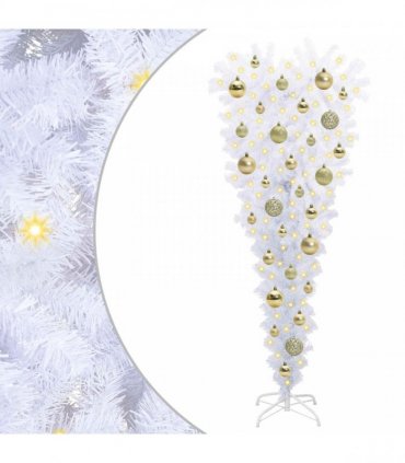 vidaXL Artificial Christmas Tree with Stand White 120 cm PVC and Steel — Colour: Gold — V0672158849