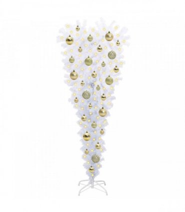 vidaXL Artificial Christmas Tree with Stand White 120 cm PVC and Steel — Colour: Gold — V0672158849