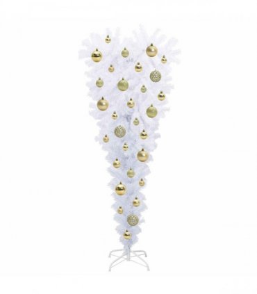 vidaXL Artificial Christmas Tree with Stand White 120 cm PVC and Steel — Colour: Gold — V0672158849
