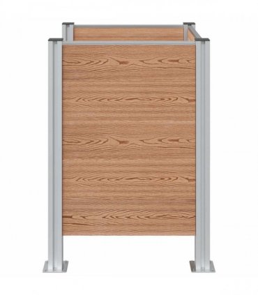 vidaXL Garbage Bin Fence Brown 85 x 85 x 115 cm Aluminium and WPC — Model: U shape