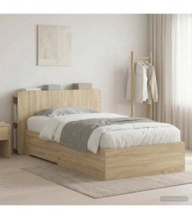 vidaXL Bed Frame with Storage Sonoma Oak 80 x 200 cm Engineered Wood