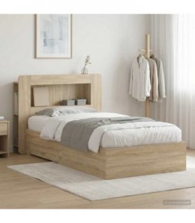 vidaXL Bed Frame with Storage Sonoma Oak 80 x 200 cm Engineered Wood — V0672160104