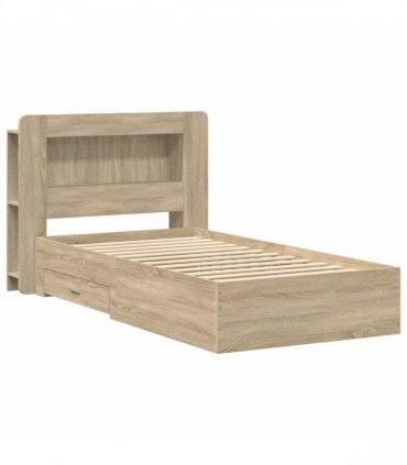 vidaXL Bed Frame with Storage Sonoma Oak 80 x 200 cm Engineered Wood — V0672160104