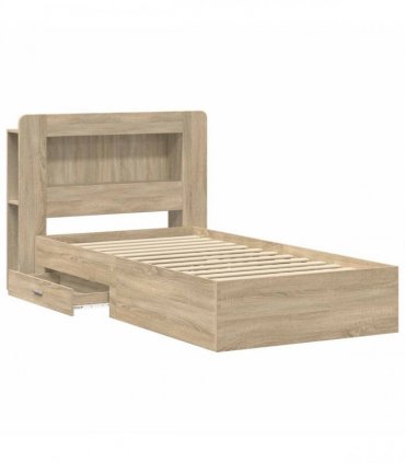 vidaXL Bed Frame with Storage Sonoma Oak 80 x 200 cm Engineered Wood — V0672160104