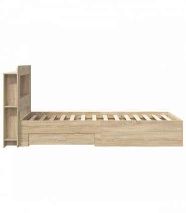 vidaXL Bed Frame with Storage Sonoma Oak 80 x 200 cm Engineered Wood — V0672160104