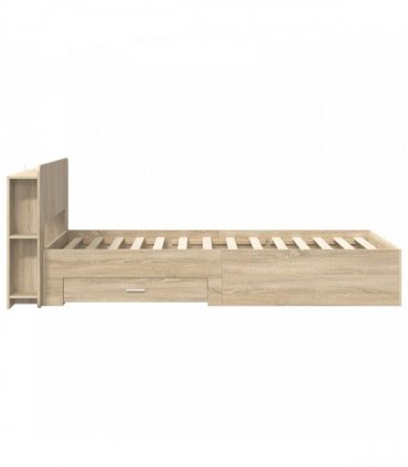vidaXL Bed Frame with Storage Sonoma Oak 75 x 190 cm Engineered Wood — V0672160145