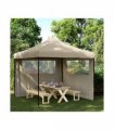 vidaXL Foldable Party Tent Pop-Up with 2 Sidewalls Taupe