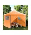 vidaXL Foldable Party Tent Pop-Up with 4 Sidewalls Orange