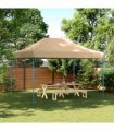 vidaXL Foldable Party Tent Pop-Up Beige 410x279x315 cm — Model: without sidewall