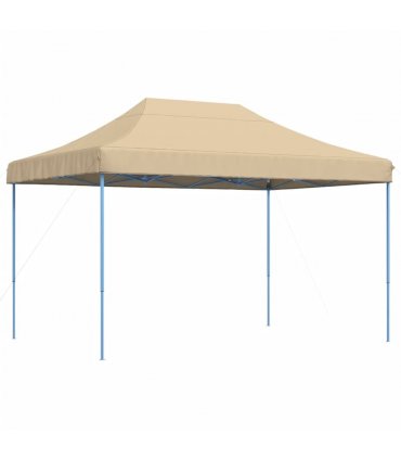 vidaXL Foldable Party Tent Pop-Up Beige 410x279x315 cm — Model: without sidewall