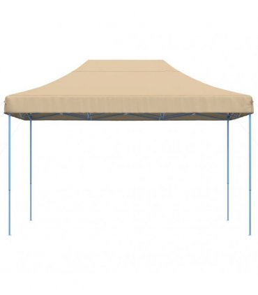 vidaXL Foldable Party Tent Pop-Up Beige 410x279x315 cm — Model: without sidewall