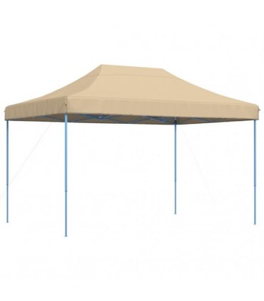 vidaXL Foldable Party Tent Pop-Up Beige 410x279x315 cm — Model: without sidewall