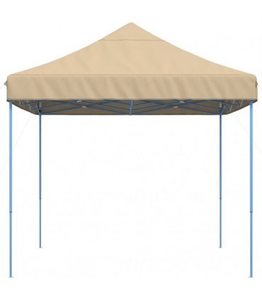 vidaXL Foldable Party Tent Pop-Up Beige 410x279x315 cm — Model: without sidewall